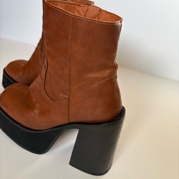 Women’s Kaltur Brown leather Platform Ankle Boots, S 39 - Picture 8 of 16